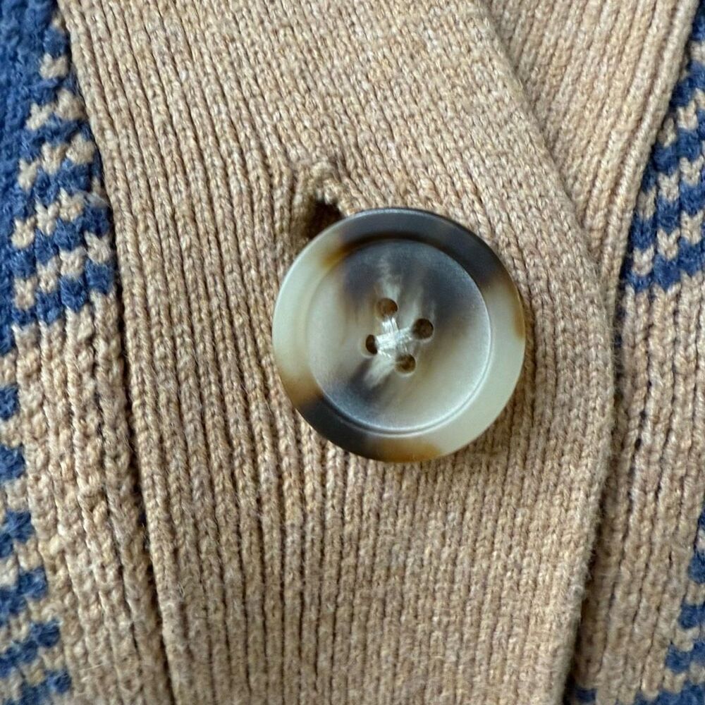 NWOT Madewell Bayberry Cardigan Sweater in Buffalo Check Beige Blue $110 XS - Picture 7 of 10